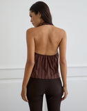 Image of Mikanu Button Down Blouse in Stripe Brown