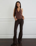 Image of Mikanu Button Down Blouse in Stripe Brown