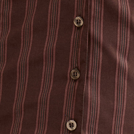 Mikanu Button Down Blouse in Stripe Brown