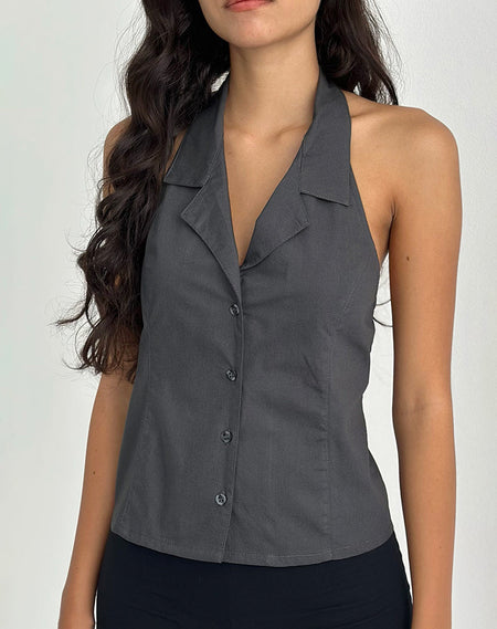 LEISNA TOP POLKA BLACK