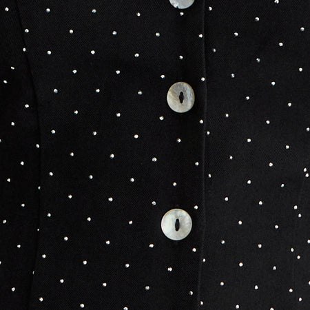 Mikanu Button Down Blouse in Diamante Tailoring Black
