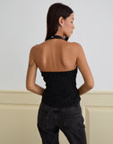 Image of Mikanu Button Down Blouse in Diamante Tailoring Black