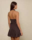 Image of Mikena Collared Dress in Deep Mahogany
