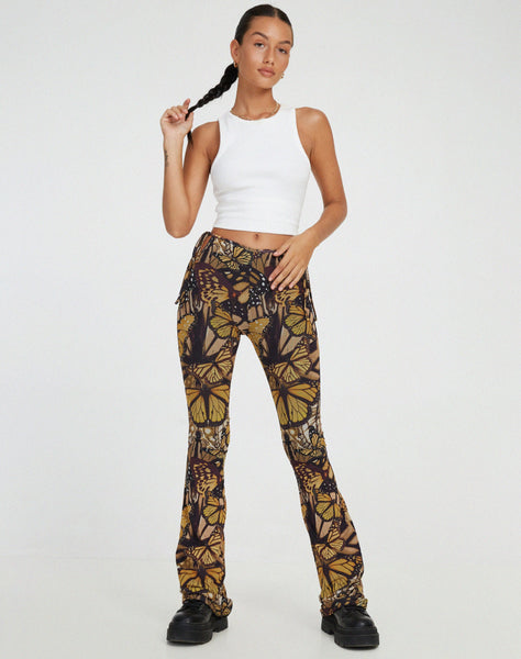 image of Mileri Flare Trousers in Butterfly Gold