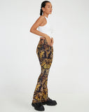 image of Mileri Flare Trousers in Butterfly Gold