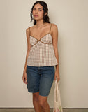 Image of Milota Cami Top in Brown Check