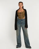 Image of Milton Corset Top in Tartans Green Brown