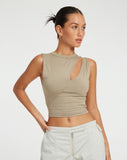 IMAGE OF Min Cutout Crop Top in London Fog