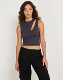 Image of Min Cropped Vest Top in Ocean Storm