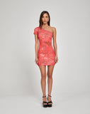 image of Minaka Bodycon Dress in Rose Petal Red