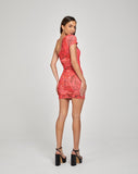 image of Minaka Bodycon Dress in Rose Petal Red