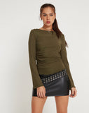 image of Minha Skirt PU Black with Eyelet