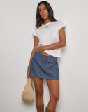 Image of Mini A-Line Skirt in Pinstripe Indigo Wash