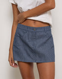 Image of Mini A-Line Skirt in Pinstripe Indigo Wash