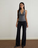 Image of Minova Top in Cupro Diamante Dark Grey