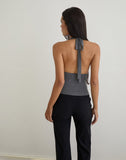Image of Minova Top in Cupro Diamante Dark Grey