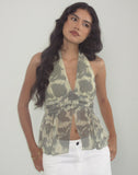 Image of Miran Halterneck Top in Blurred Floral Yellow