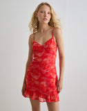 Image of Mireya Mini Dress in Paisley Chiffon Red
