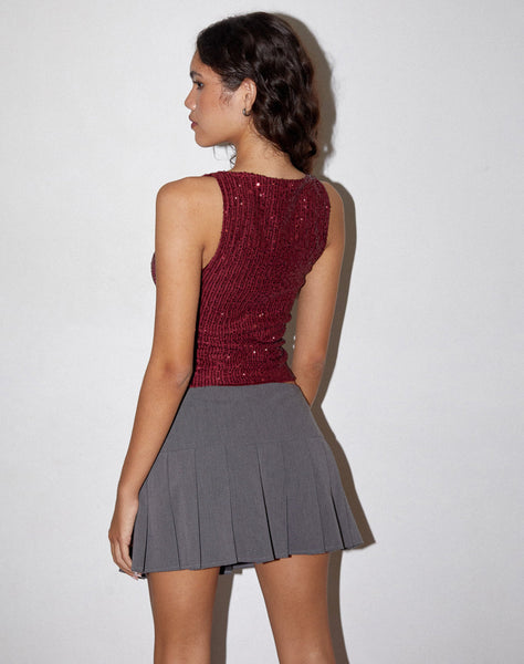 Image of Miriam Top in Drape Sequin Maroon