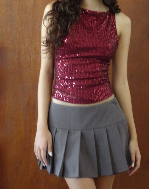 Image of Miriam Top in Drape Sequin Maroon