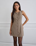 Image of Mirina Mini Dress in Tailoring Taupe