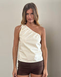 Image of Miringa One Sleeve Top in Candy Stripe Yellow