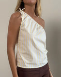 Image of Miringa One Sleeve Top in Candy Stripe Yellow