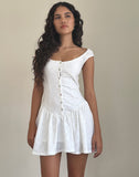 Image of Misty Mini Tea Dress in Broderie White