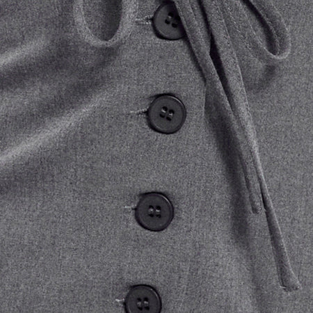 Miyuki Tie Front Halterneck Top in Charcoal Grey