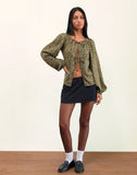 Image of Modeta Tie Top in Grunge Floral Khaki