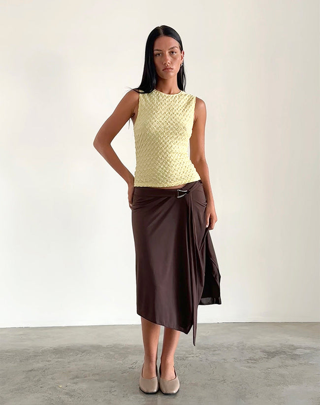 Image of Mohala Top in Bubble Knit Soft Yellow