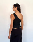 Image of Moira One Shoulder Lace Top in Black