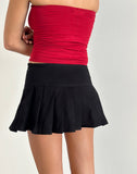 Image of Monana Wrap Micro Skirt in Plain Black