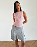 image of Monelo Textured Mesh Top in Sheer Pink