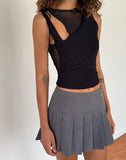 Image of Moni Tie Tank Top in Mesh Black