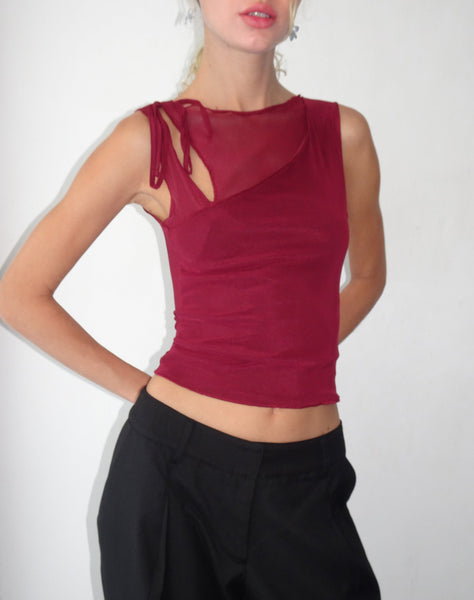 Image of Moni Vest in Mesh Maroon