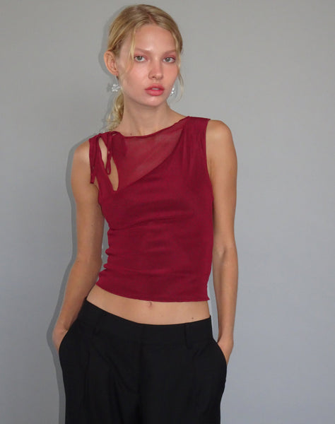 Image of Moni Vest in Mesh Maroon