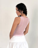 Image of Moni Vest Top in Baby Pink Mesh