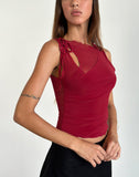 Image of Moni Vest Top in Mesh Cherry