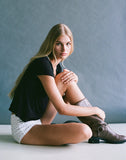 Image of Eunia Short in Micro Polka White