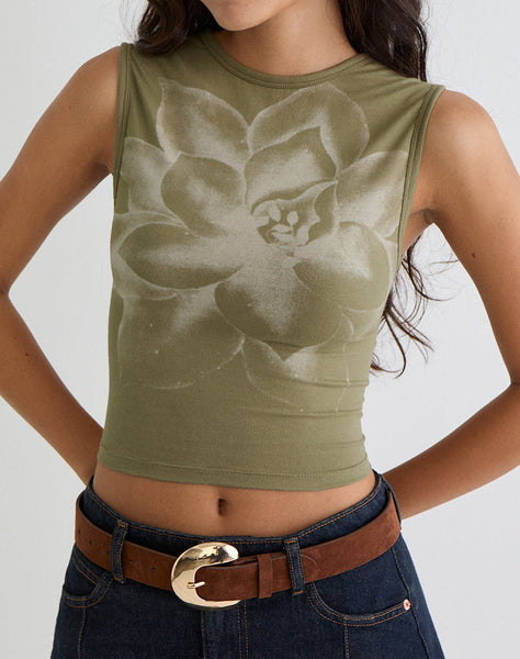 Image of Monlo Top in Jersey Mono Floral Lime