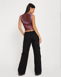 Image of Monlo Vest Top in Mesh Watercolour Wine