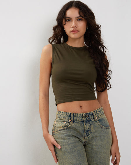 Requa Crop Top in Olive