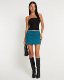 image of Moray Mini Skirt in Aqua Blue