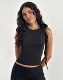 Image of Morena Rosette Top in Black