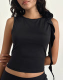 Image of Morena Rosette Top in Black