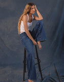 Image of Roomy Extra Wide Low Rise Jeans in Mid Blue Used