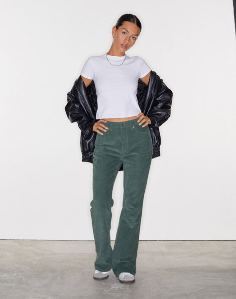 Image of MOTEL X OLIVIA NEILL Bootleg Jeans in Cord Green