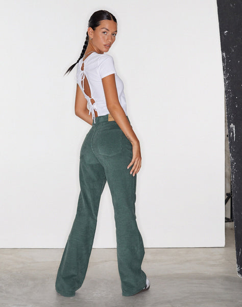 Image of MOTEL X OLIVIA NEILL Bootleg Jeans in Cord Green