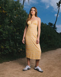 Image of Cessilie Midi Dress in Flower Garden Yellow